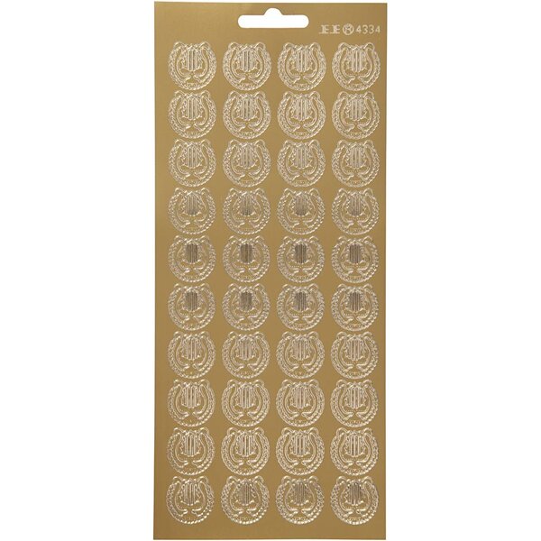 Creativ Company Stickers, lier, vel 10x23 cm, goud, 1 vel