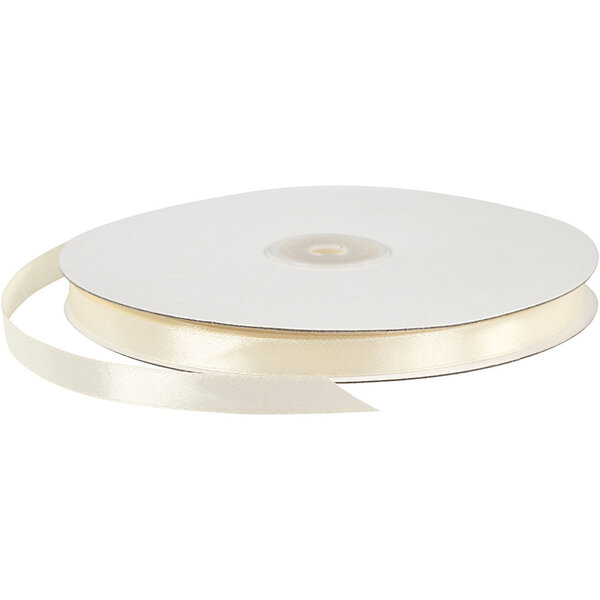 Creativ Company Satijnlint, B: 10 mm, off-white, 100 m/ 1 rol