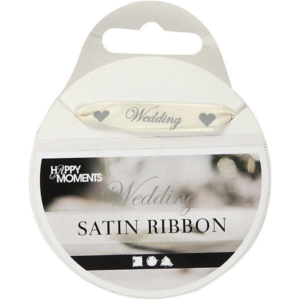 Creativ Company Satijnlint, B: 10 mm, off-white, 8 m/ 1 rol