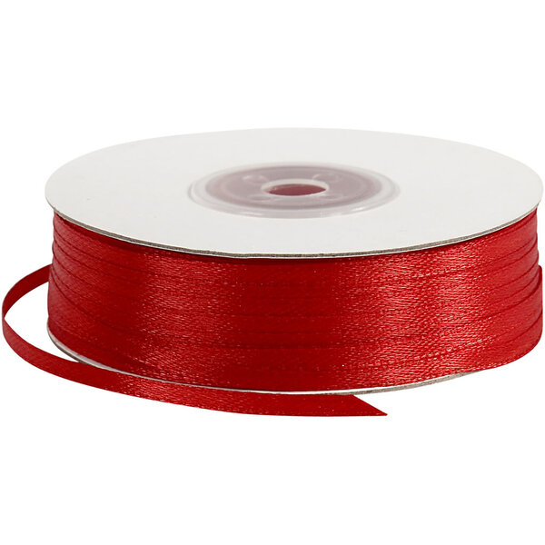 Creativ Company Satijnlint, B: 3 mm, rood, 100 m/ 1 rol