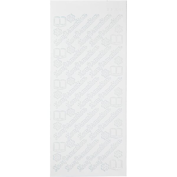 Creativ Company Stickers, konfirmation, vel 10x23 cm, wit, 1 vel