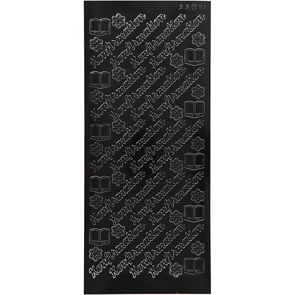 Creativ Company Stickers, konfirmation, vel 10x23 cm, zwart, 1 vel