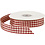 Creativ Company Geruit lint, B: 20 mm, antiek rood/wit, 25 m/ 1 rol