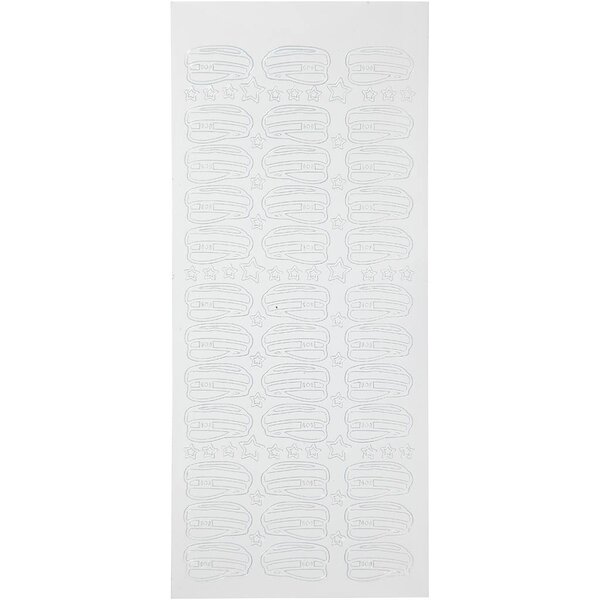 Stickers, student's cap, vel 10x23 cm, wit, 1 vel