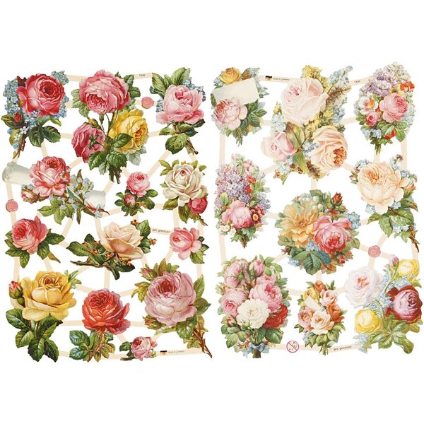 Creativ Company Vintage plaatjes, rozen, vel 16,5x23,5 cm, 2 vel/ 1 doos