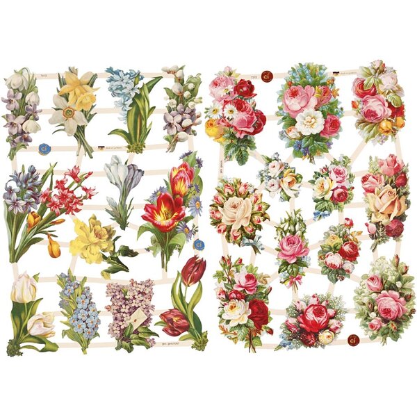 Creativ Company Vintage plaatjes, lentebloemen, vel 16,5x23,5 cm, 2 vel/ 1 doos