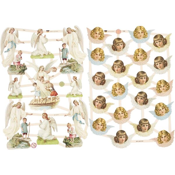 Creativ Company Vintage plaatjes, Nostalgische engelen, vel 16,5x23,5 cm, 2 vel/ 1 doos