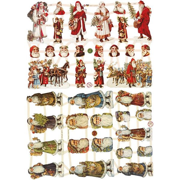Creativ Company Vintage plaatjes, Kerstman, vel 16,5x23,5 cm, 2 vel/ 1 doos