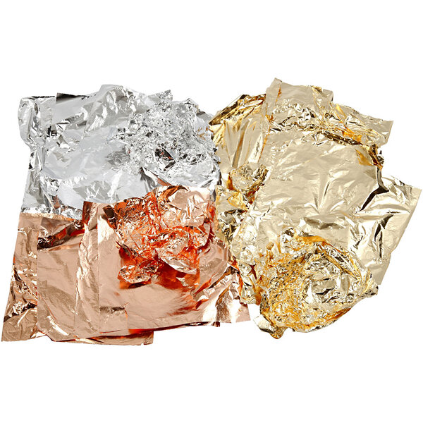 Creativ Company Imitatie bladmetaal, vel 16x16 cm, koper, goud, zilver, 3x50 vel/ 1 doos