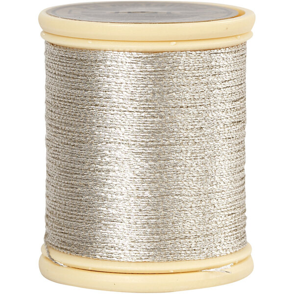 Creativ Company DMC metallic draad, dikte 0,36 mm, zilver, 40 m/ 1 rol