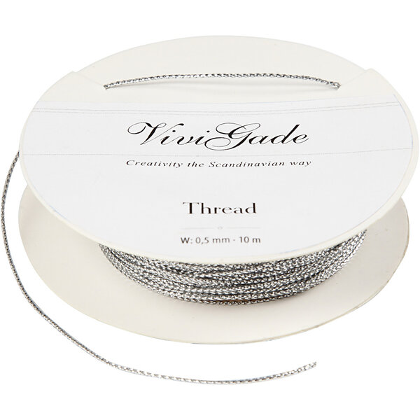 Vivi Gade Draad, dikte 0,5 mm, zilver, 10 m/ 1 rol