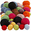 Creativ Company Wol kralen, d 10+20 mm, diverse kleuren, 52 stuk/ 1 doos