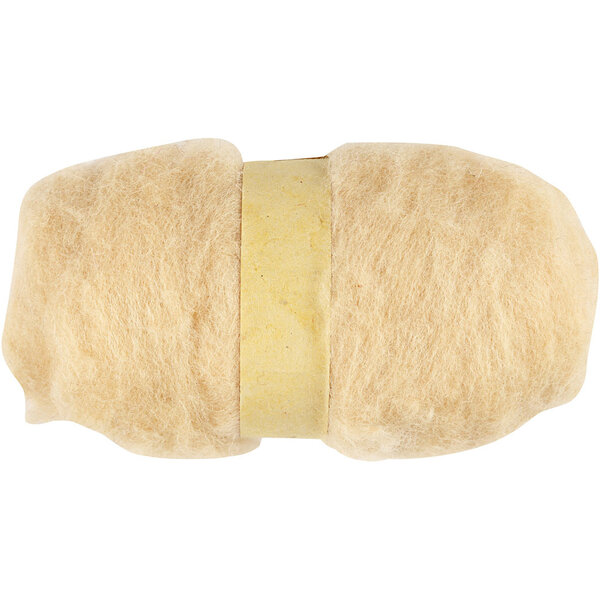 Creativ Company Gekaarde Wol, licht beige, 100 gr/ 1 bol