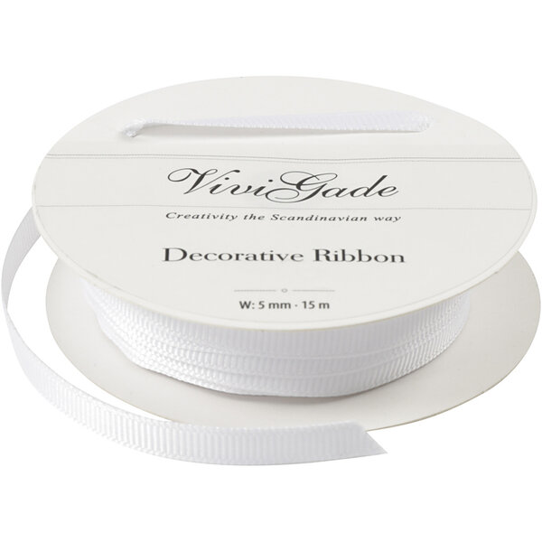 Vivi Gade Decoratie lint, B: 6 mm, wit, 15 m/ 1 rol
