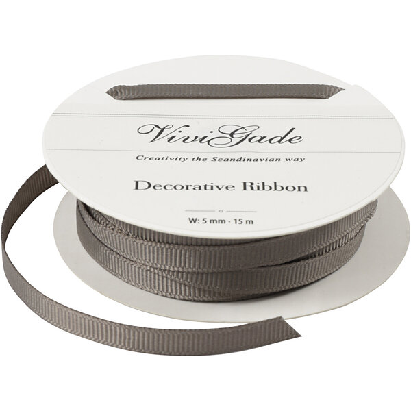 Vivi Gade Decoratie lint, B: 6 mm, grijs, 15 m/ 1 rol
