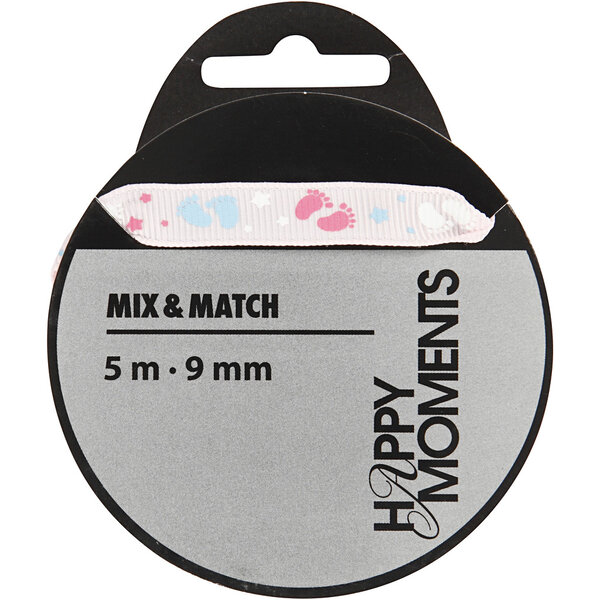 Creativ Company Decoratielint, B: 9 mm, roze, 5 m/ 1 rol