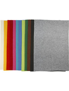 Creativ Company Hobbyvilt, vel 42x60 cm, dikte 3 mm, diverse kleuren, 120 vel/ 1 doos