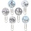 Vivi Gade Shaker clips, L: 49 mm, d 25 mm, zwart, blauw, grijs, wit, 6 stuk/ 1 doos