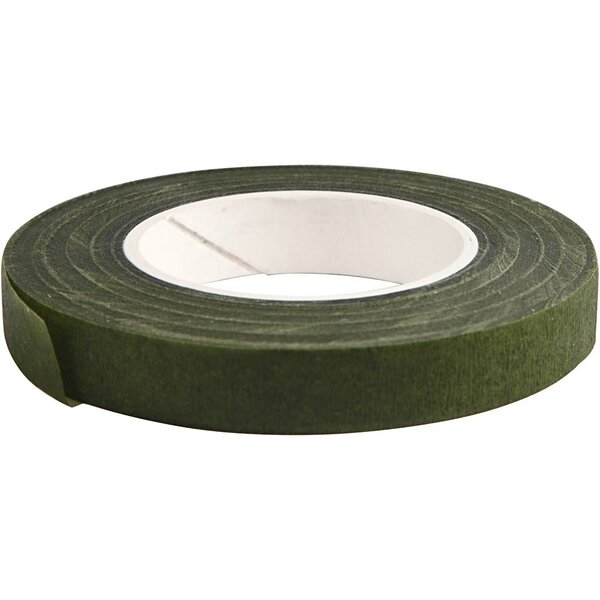 Creativ Company Floral tape, B: 12 mm, donkergroen, 27 m/ 1 rol