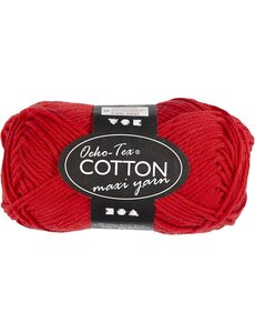 Creativ Company Katoengaren, afm 8/8, L: 80-85 M, donkerrood, 50 gr/ 1 bol
