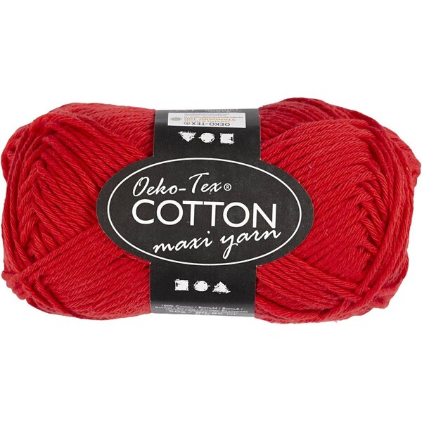 Creativ Company Katoengaren, afm 8/8, L: 80-85 M, donkerrood, 50 gr/ 1 bol