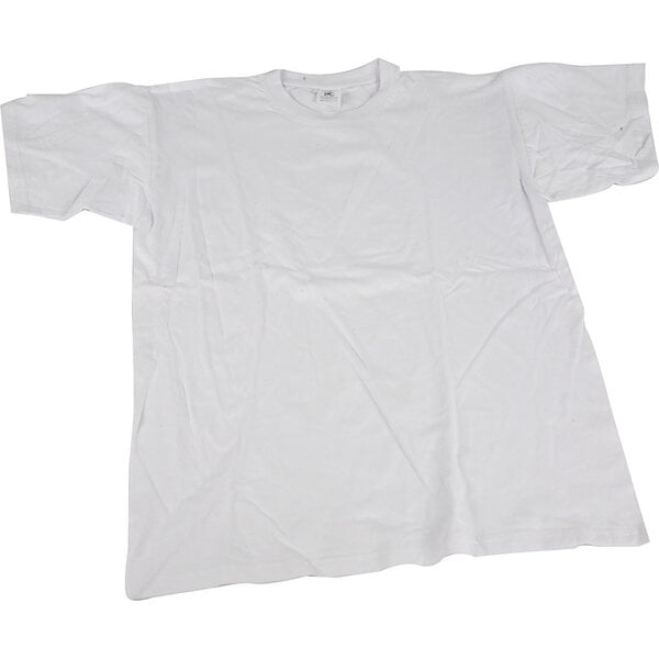 Creativ Company T-shirts, B: 36 cm, afm 5-6 jaar, ronde hals, 145 gr, wit, 1 stuk