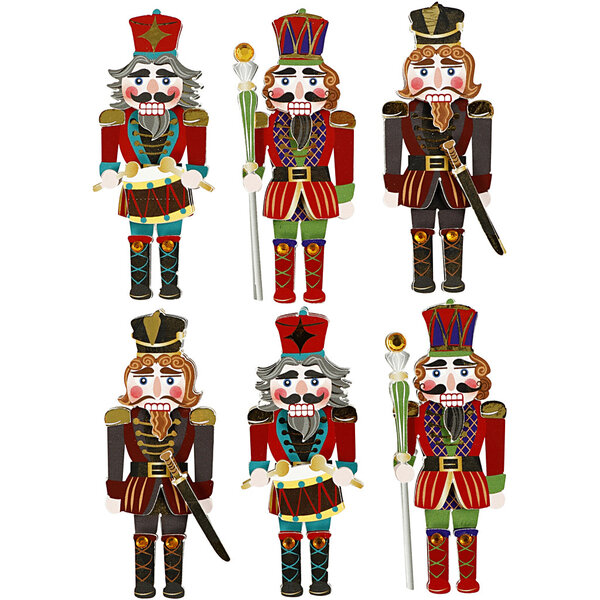 Creativ Company 3D stickers, notenkraker, H: 75 mm, B: 30 mm, dikte 7 mm, 6 stuk/ 1 doos