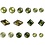 Vivi Gade Deco brads, afm 8-18 mm, groen, 16 stuk/ 1 doos