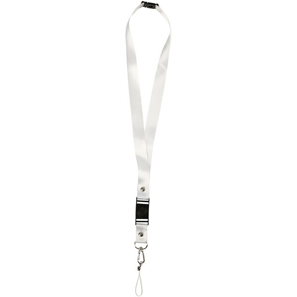 Creativ Company Sleutelkoord, L: 53 cm, B: 2 cm, wit, 5 stuk/ 1 doos