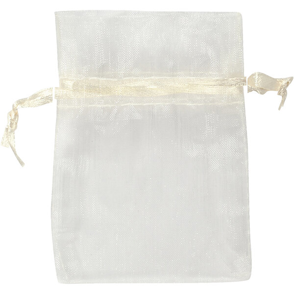 Creativ Company Organza zakjes, afm 7x10 cm, off-white, 10 stuk/ 1 doos