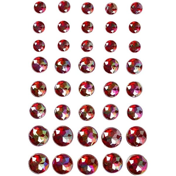 Vivi Gade Strasstenen, afm 6+8+10 mm, rood, 40 stuk/ 1 doos
