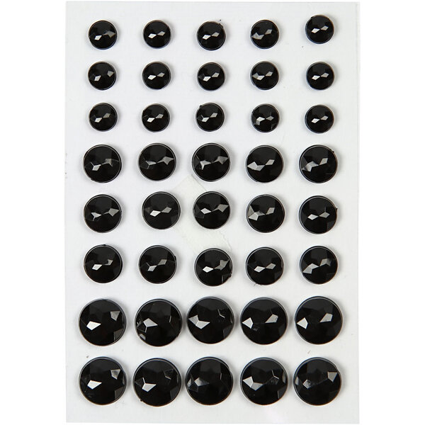 Vivi Gade Strasstenen, afm 6+8+10 mm, zwart, 40 stuk/ 1 doos