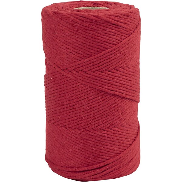 Creativ Company Macramé Koord, L: 198 M, d 2 mm, rood, 330 gr/ 1 rol