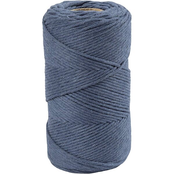 Creativ Company Macramé Koord, L: 198 M, d 2 mm, blauw, 330 gr/ 1 rol