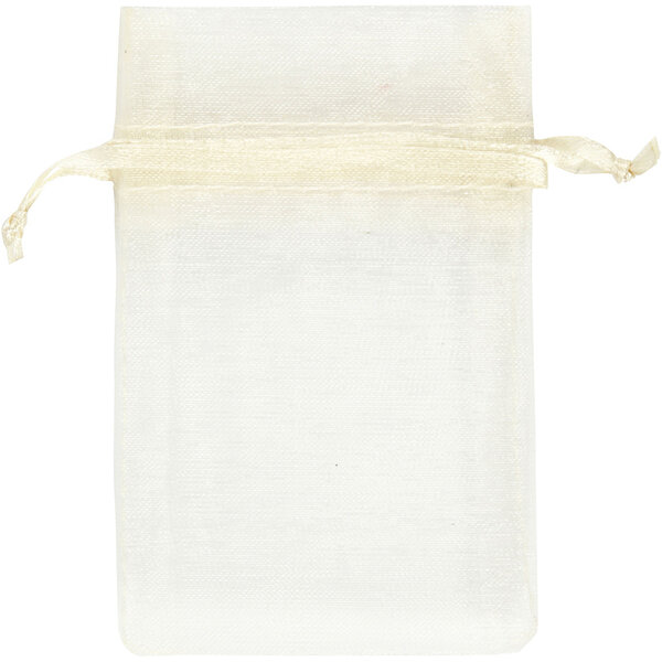 Creativ Company Organza zakjes, afm 7x10 cm, off-white, 10 stuk/ 1 doos