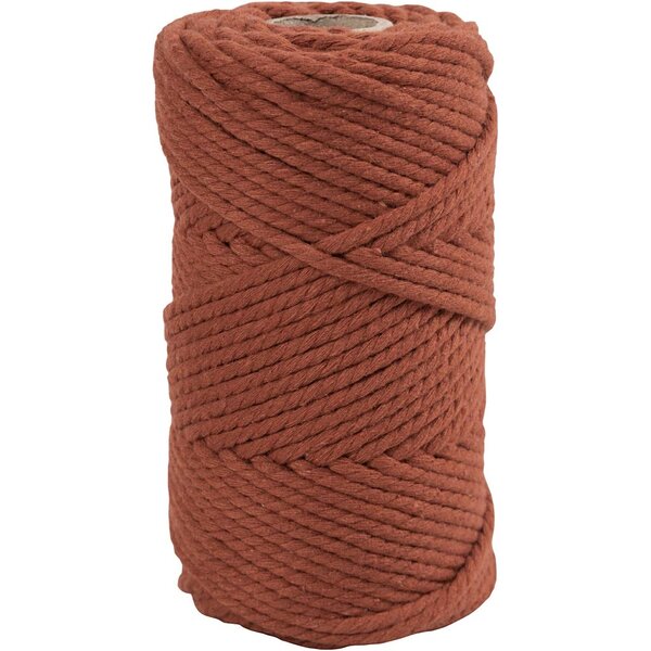 Creativ Company Macramé koord, L: 55 M, d 4 mm, burnt orange, 330 gr/ 1 rol
