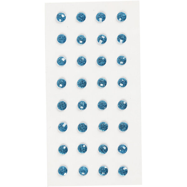 Creativ Company Strasstenen, d 8 mm, blauw, 32 stuk/ 1 doos