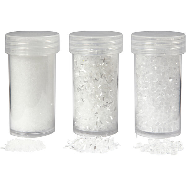 Creativ Company Kunstsneeuw, wit glitter, 35+35+8 gr, 3 Doosje/ 1 doos