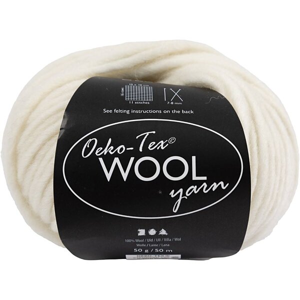 Creativ Company Wolgaren, L: 50 M, off white, 50 gr/ 1 bol