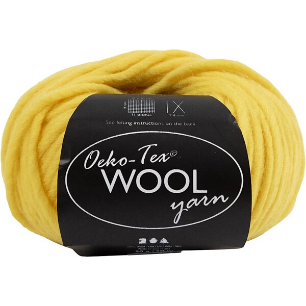 Creativ Company Wolgaren, L: 50 M, geel, 50 gr/ 1 bol