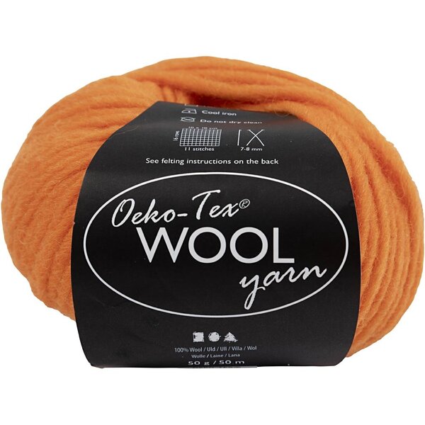 Creativ Company Wolgaren, L: 50 M, oranje, 50 gr/ 1 bol