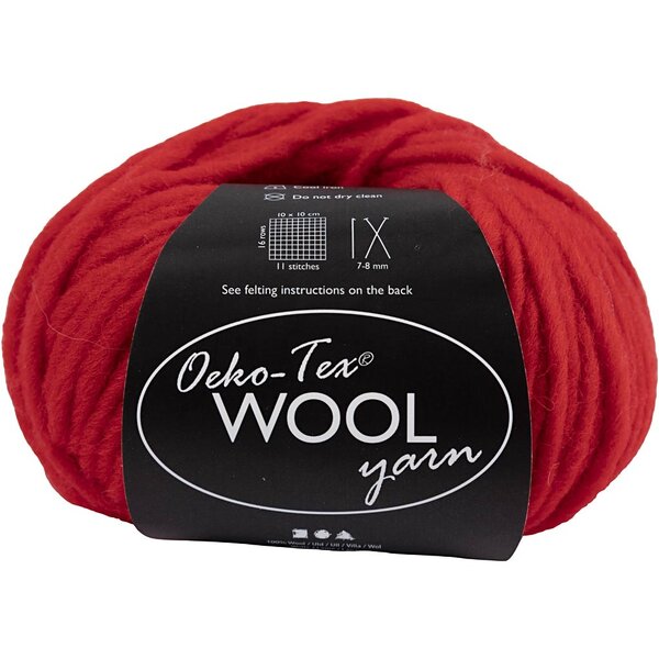 Creativ Company Wolgaren, L: 50 M, rood, 50 gr/ 1 bol
