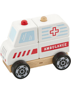 VIGA VIGA houten stapelbare ambulance speelgoed