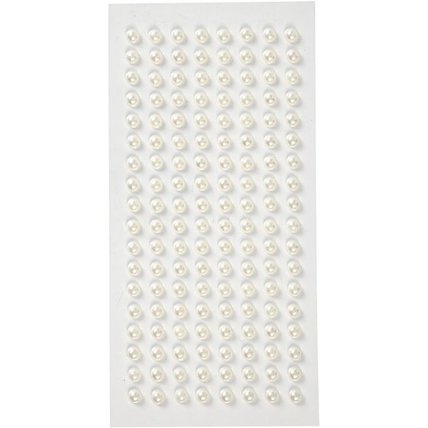 Creativ Company Halve Kralen, d 5 mm, wit, 144 stuk/ 1 doos