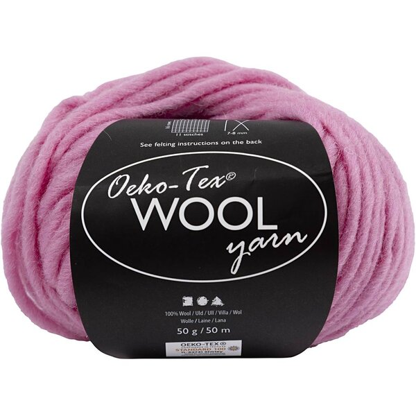 Creativ Company Wolgaren, L: 50 M, lichtroze, 50 gr/ 1 bol