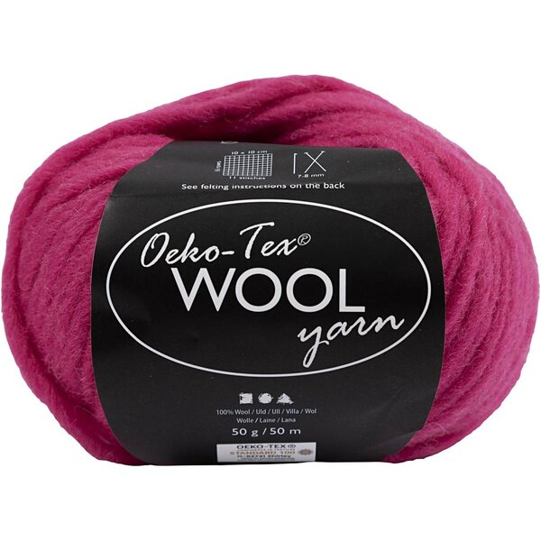 Creativ Company Wolgaren, L: 50 M, roze, 50 gr/ 1 bol