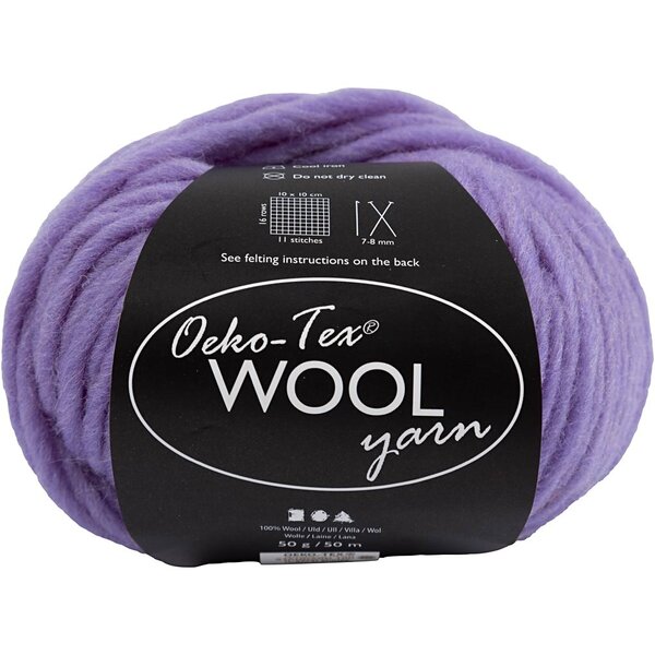 Creativ Company Wolgaren, L: 50 M, paars, 50 gr/ 1 bol