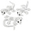 Creativ Company Creepy-Crawly textiel, afm 10-14 cm, wit, 3 stuk/ 1 doos