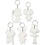 Creativ Company Figuren van textiel met sleutelhanger, H: 6-10 cm, 5 stuk/ 1 doos
