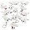 Creativ Company Figuren van textiel met sleutelhanger, afm 4-8 cm, wit, 4x3 stuk/ 1 doos